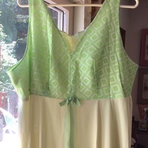 Vintage Nightdress Celery Green Plus 46” Bust